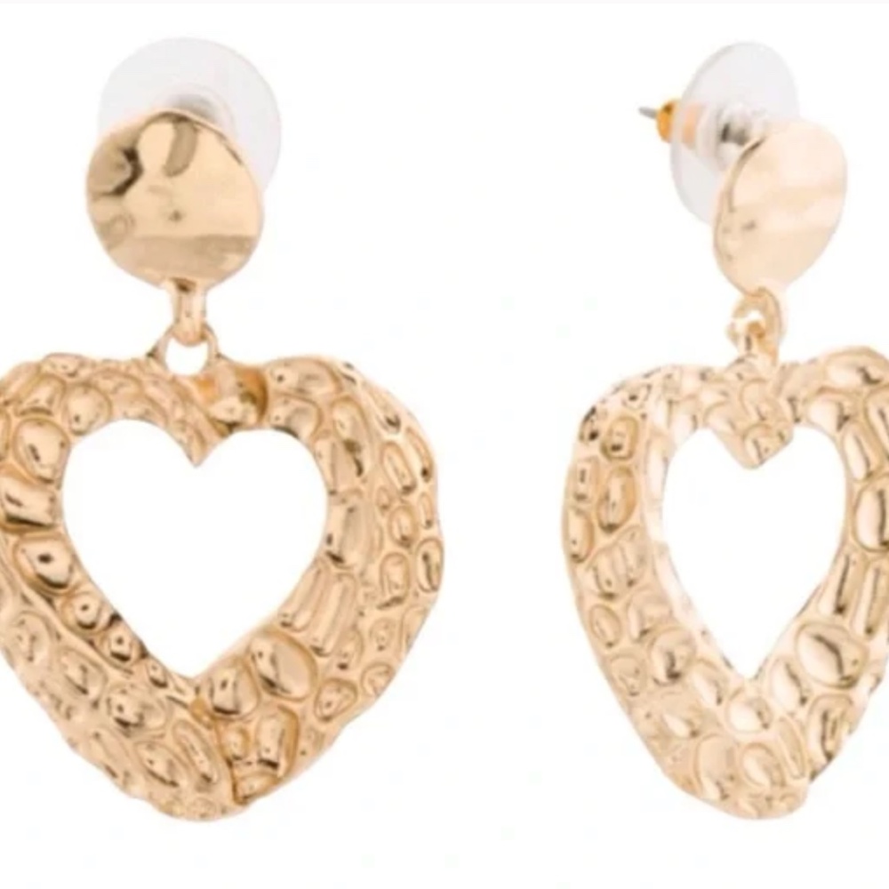 NWT Kenneth Jay Lane 22kt Gold Plated Heart Earrings